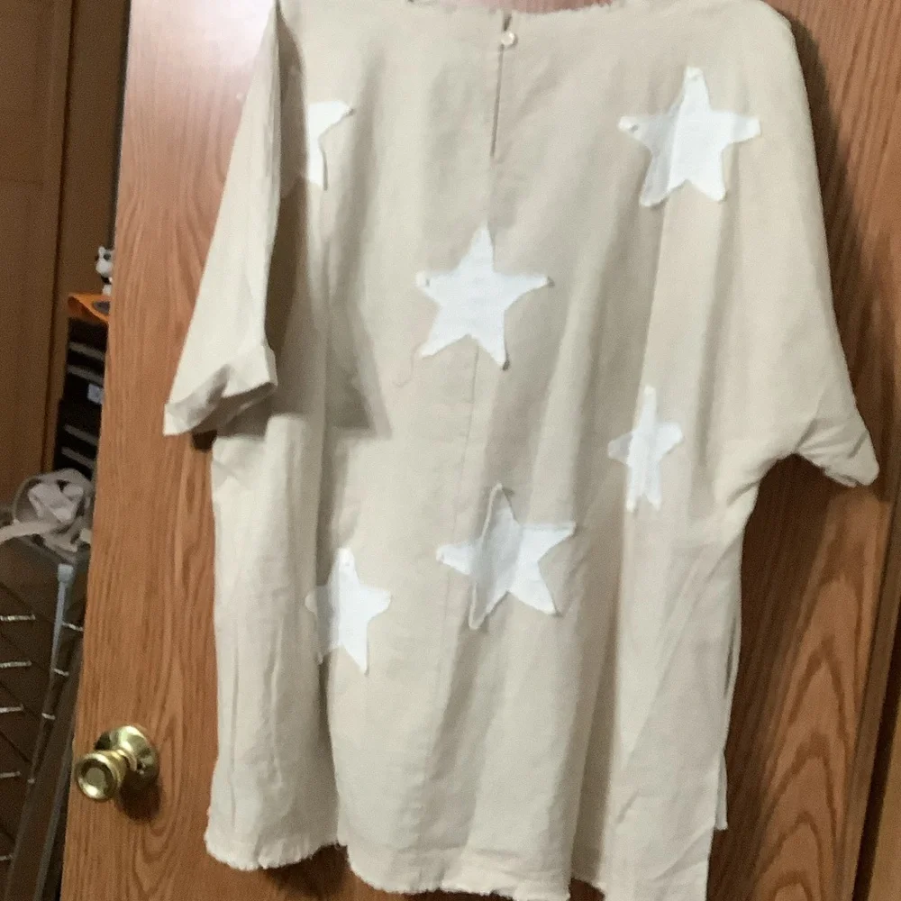 Beige Wide-Leg Pants and top with Distressed Detail a set - Picture 8 of 9